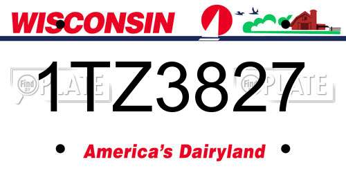 1TZ3827 Wisconsin License Plate