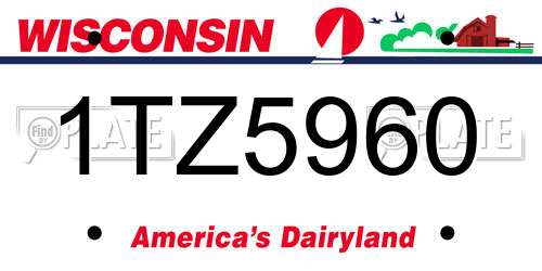 1TZ5960 Wisconsin License Plate