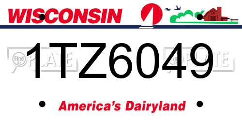 1TZ6049 Wisconsin License Plate