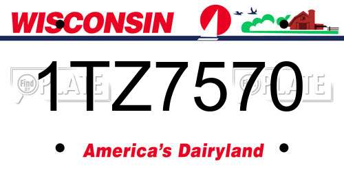 1TZ7570 Wisconsin License Plate