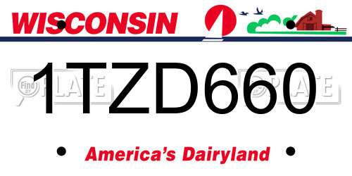 1TZD660 Wisconsin License Plate