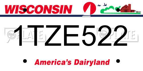 1TZE522 Wisconsin License Plate