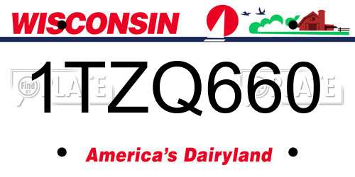 1TZQ660 Wisconsin License Plate