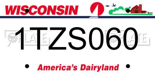 1TZS060 Wisconsin License Plate