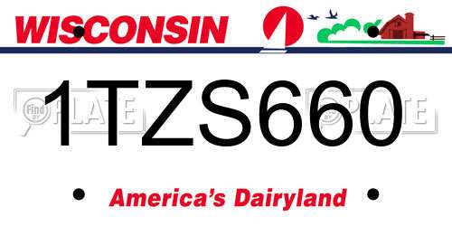 1TZS660 Wisconsin License Plate