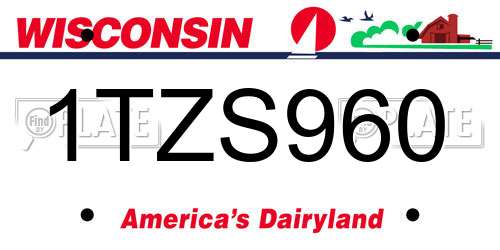 1TZS960 Wisconsin License Plate