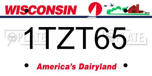 1TZT65 Wisconsin License Plate