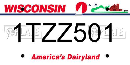 1TZZ501 Wisconsin License Plate