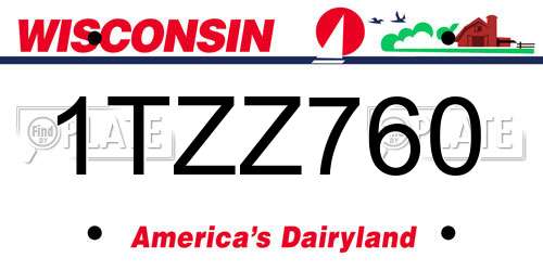 1TZZ760 Wisconsin License Plate