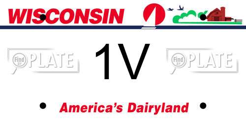 1V Wisconsin License Plate
