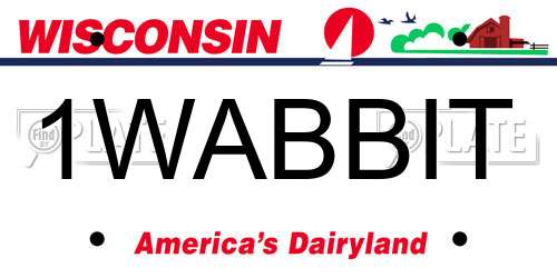 1WABBIT Wisconsin License Plate