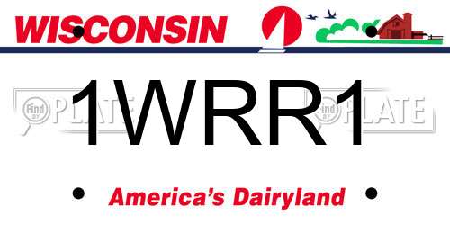 1WRR1 Wisconsin License Plate