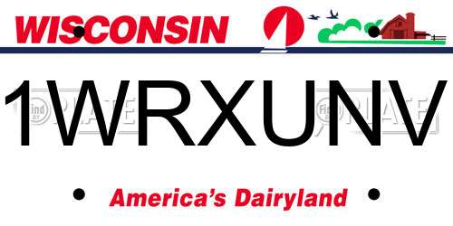 1WRXUNV Wisconsin License Plate