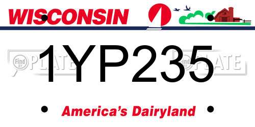 1YP235 Wisconsin License Plate
