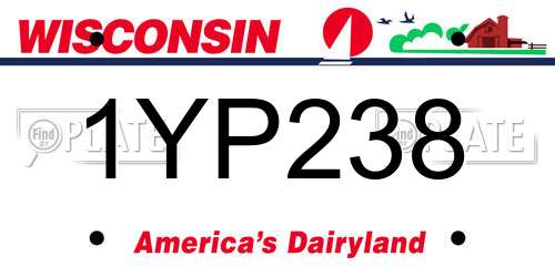 1YP238 Wisconsin License Plate