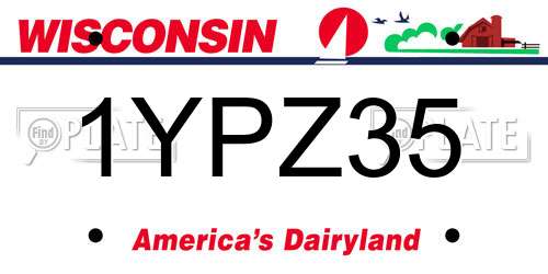 1YPZ35 Wisconsin License Plate