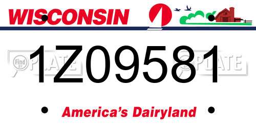 1Z09581 Wisconsin License Plate