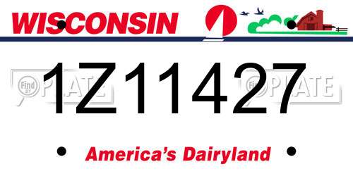 1Z11427 Wisconsin License Plate