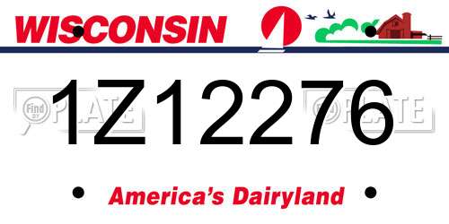 1Z12276 Wisconsin License Plate