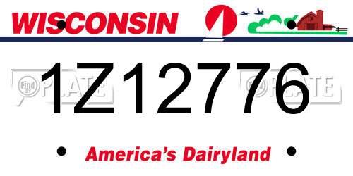 1Z12776 Wisconsin License Plate