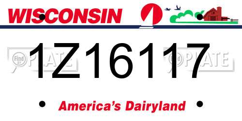 1Z16117 Wisconsin License Plate