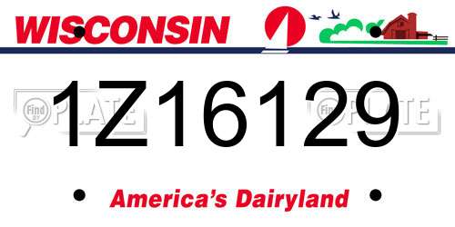 1Z16129 Wisconsin License Plate