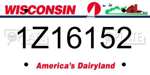 1Z16152 Wisconsin License Plate