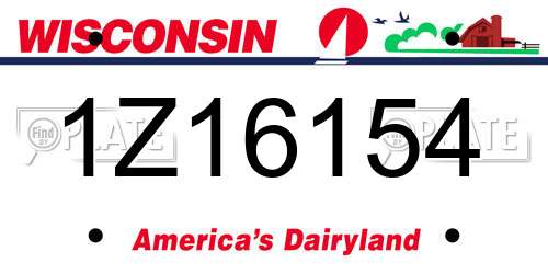 1Z16154 Wisconsin License Plate
