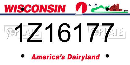 1Z16177 Wisconsin License Plate