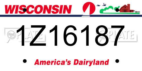 1Z16187 Wisconsin License Plate