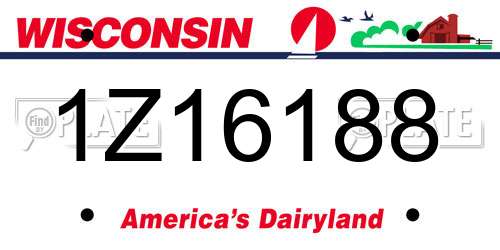 1Z16188 Wisconsin License Plate