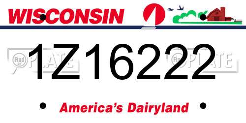 1Z16222 Wisconsin License Plate