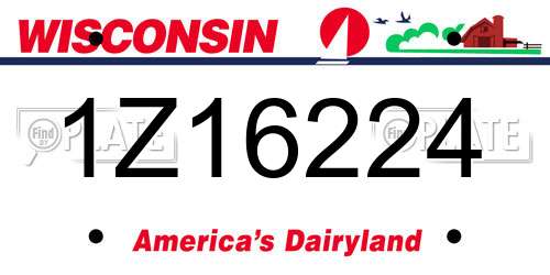 1Z16224 Wisconsin License Plate