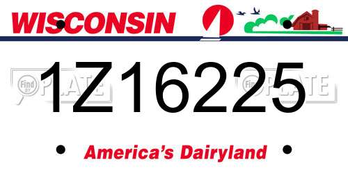 1Z16225 Wisconsin License Plate