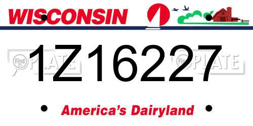 1Z16227 Wisconsin License Plate