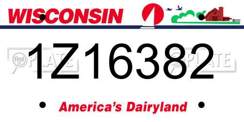 1Z16382 Wisconsin License Plate