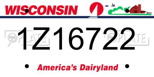 1Z16722 Wisconsin License Plate