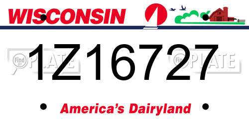 1Z16727 Wisconsin License Plate