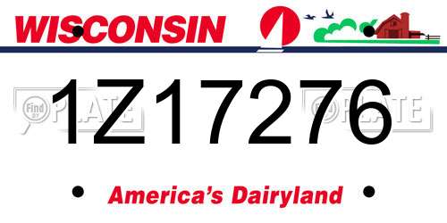 1Z17276 Wisconsin License Plate