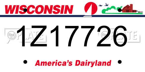 1Z17726 Wisconsin License Plate