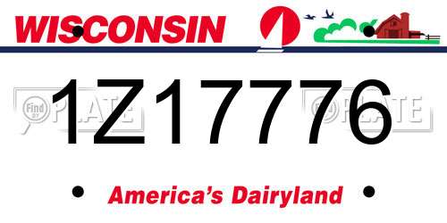 1Z17776 Wisconsin License Plate