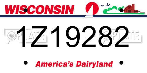 1Z19282 Wisconsin License Plate