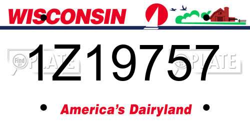 1Z19757 Wisconsin License Plate