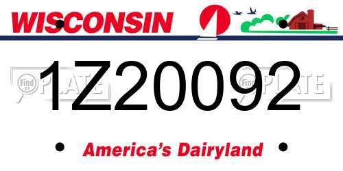 1Z20092 Wisconsin License Plate