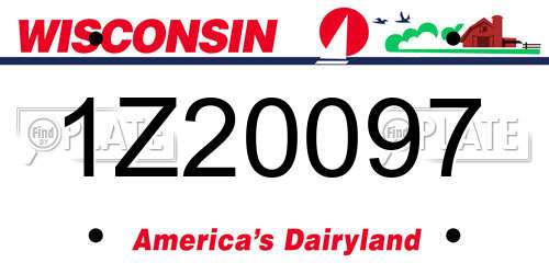 1Z20097 Wisconsin License Plate