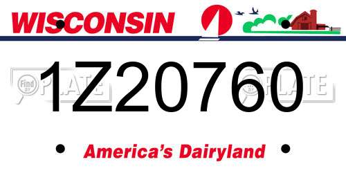 1Z20760 Wisconsin License Plate