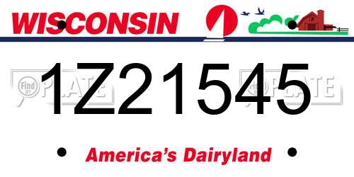 1Z21545 Wisconsin License Plate