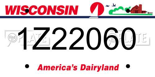 1Z22060 Wisconsin License Plate