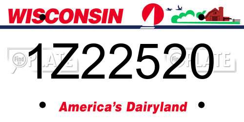 1Z22520 Wisconsin License Plate