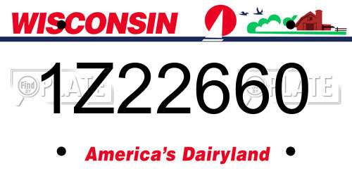 1Z22660 Wisconsin License Plate